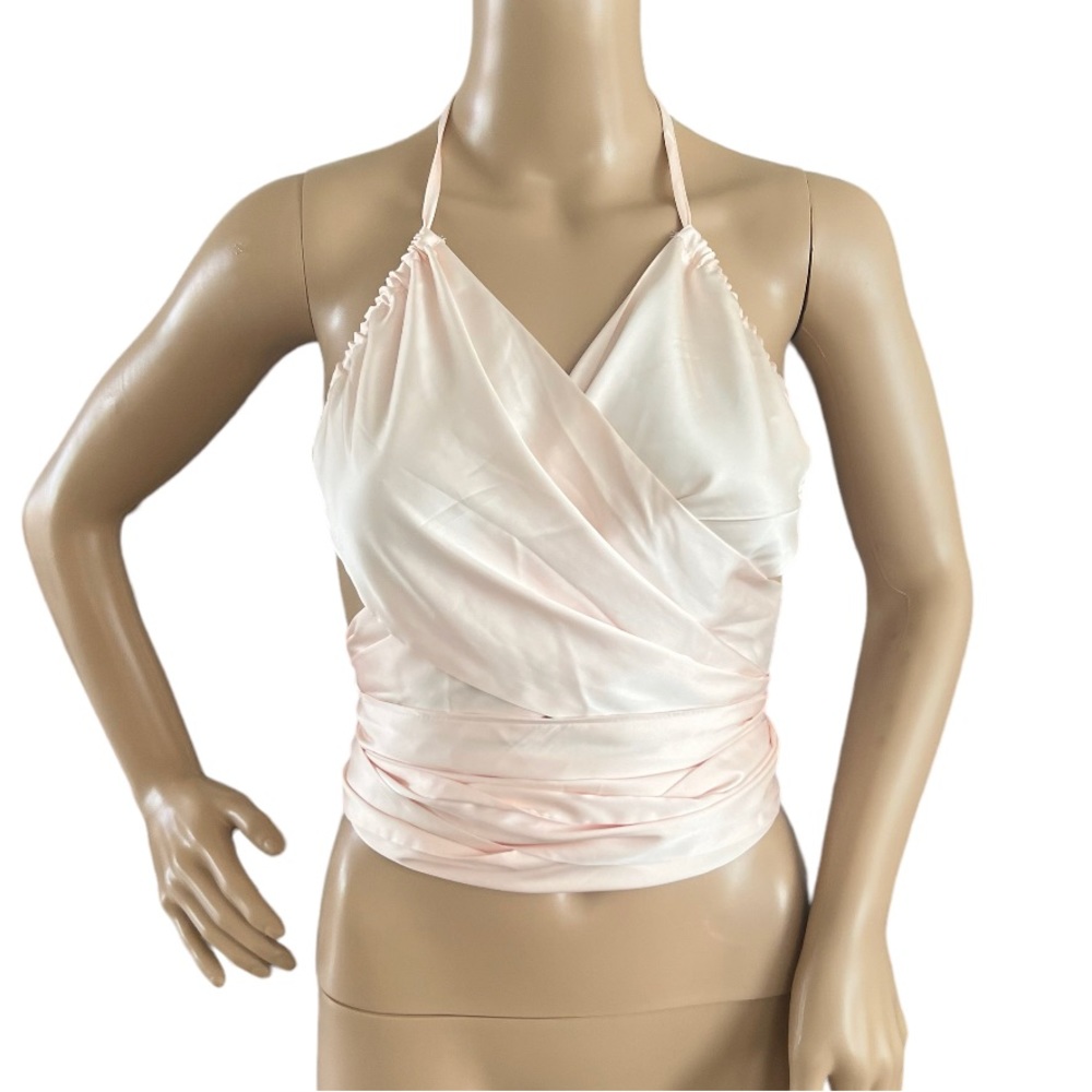 Shein Satin Wrap Crop Top